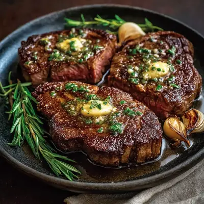 Tender Pan-Seared Steak with Garlic Butter