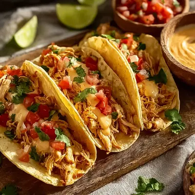 Tender Slow Cooker Queso Chicken Tacos for Busy Nights