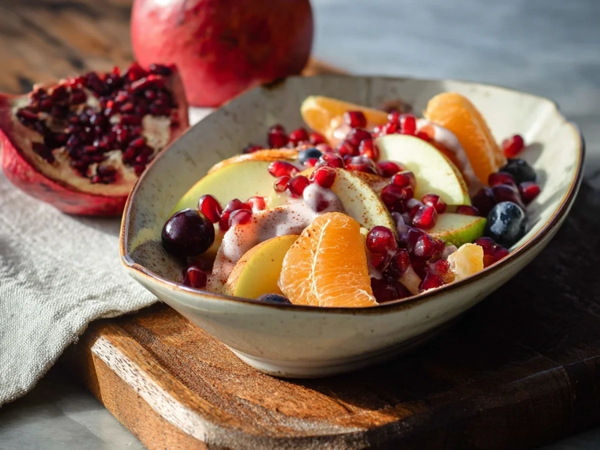 Winter Fruit Salad with Creamy Vanilla Dressing - Featured Image