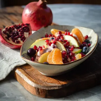 Winter Fruit Salad with Creamy Vanilla Dressing