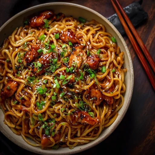Craving flavorful noodles? Our Sticky Garlic Chicken Noodles recipe is a quick, saucy, and comforting weeknight meal. Easy to make, big on taste!