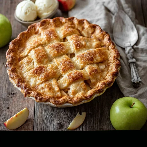Bake a rustic homemade apple pie with a flaky crust and warm, spiced apple filling. This classic recipe brings pure comfort and kitchen nostalgia.