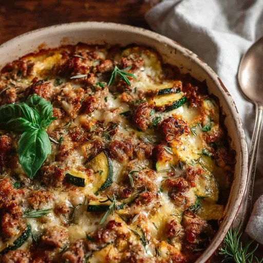 Ground Turkey Zucchini Casserole, a savory bake that’s easy, comforting, and packed with flavor. Perfect for busy weeknights or a relaxed family dinner.