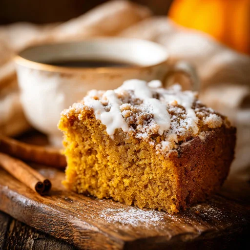 Warm Pumpkin Coffee Cake, a comforting treat perfect for crisp mornings. Features a spiced pumpkin base and crumbly streusel. Easy to bake!