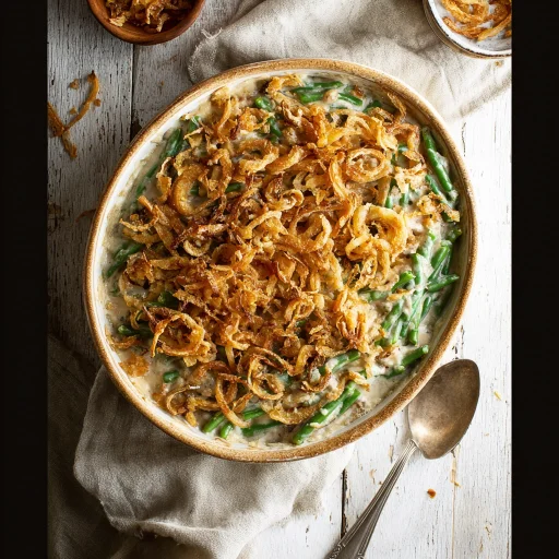 Easy Green Bean Casserole is a classic, creamy comfort food. This simple recipe brings warmth and nostalgia to any table with fresh flavors and crispy onions.