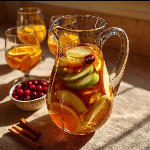 Tangy Apple Cider Sangria Recipe is your cozy autumn drink. Whip up this fruity, spiced sangria for friends or a quiet evening. So simple, so good!