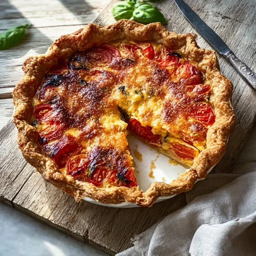 Learn my simple, rustic Easy Homemade Tomato Pie Recipe. Bursting with garden freshness, this savory pie is a summer favorite for casual meals.