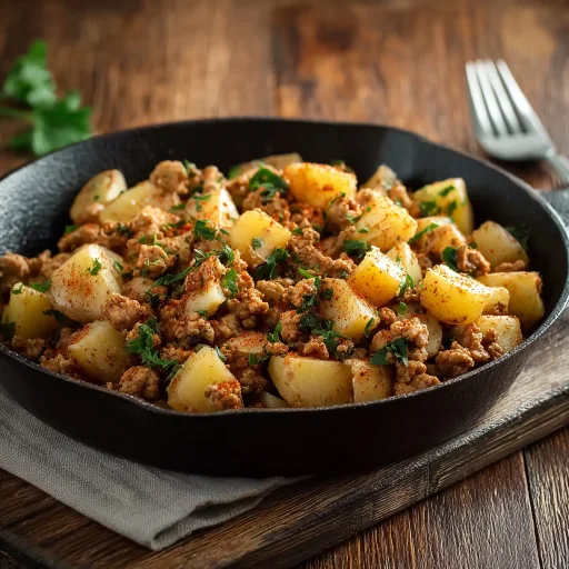 Ground Turkey with Potatoes - a simple, hearty skillet dinner. Easy, comforting, and packed with flavor, it's perfect for busy weeknights or lazy weekends.