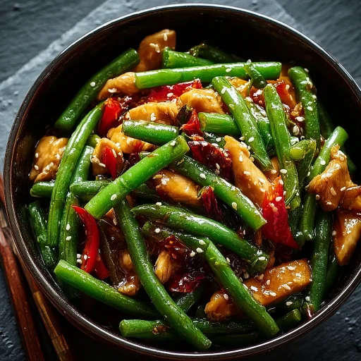 Chicken and Green Bean Stir-Fry: Your go-to for a quick, flavorful dinner. Tender chicken and crisp green beans make weeknights easy & delicious.