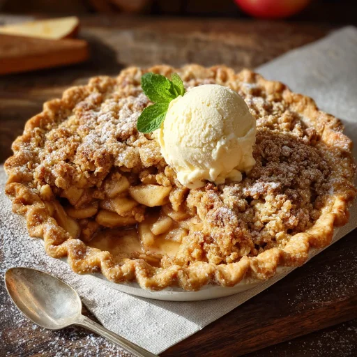 Homestyle Apple Crisp Pie: Golden Crumb Topping Recipe