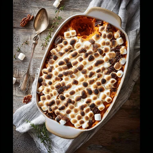 Old Fashioned Sweet Potato Casserole: Your favorite holiday side! Creamy sweet potatoes, warm spices, & toasted marshmallows. A comforting classic.