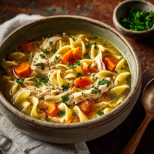 Discover my Homestyle Chicken Noodle Soup recipe. It’s a warm hug in a bowl, packed with tender chicken and savory broth. Easy to make, deeply comforting.