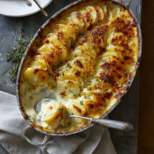 Cheesy Garlic Potatoes Gratin is a comforting side dish. Layers of tender potatoes, rich garlic cream, and bubbly cheese make this gratin a family favorite.
