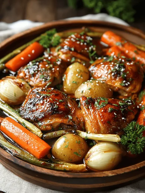 Hearty Honey Garlic Chicken and Veggies Sheet Pan