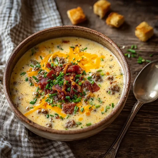 Hearty Loaded Cheeseburger Soup: A Dinner Favorite