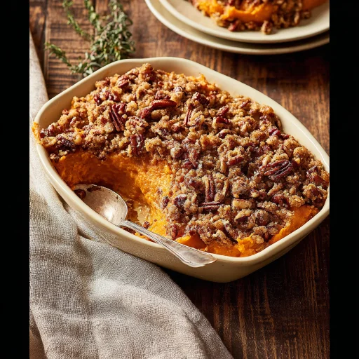 Sweet Potato Pecan Casserole is a delightful dish. Learn my family's favorite version, packed with warm spices and a buttery pecan topping.