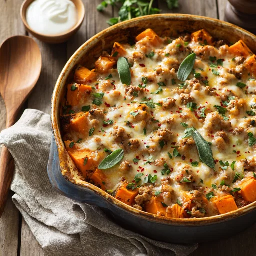 A comforting Ground Turkey Sweet Potato Bake recipe. Quick to assemble, full of flavor, and perfect for weeknights. My family's favorite!