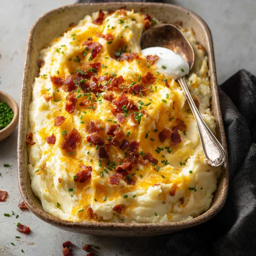 Whip up these creamy loaded mashed potatoes! A comforting side dish, packed with cheese and bacon. Perfect for any meal.