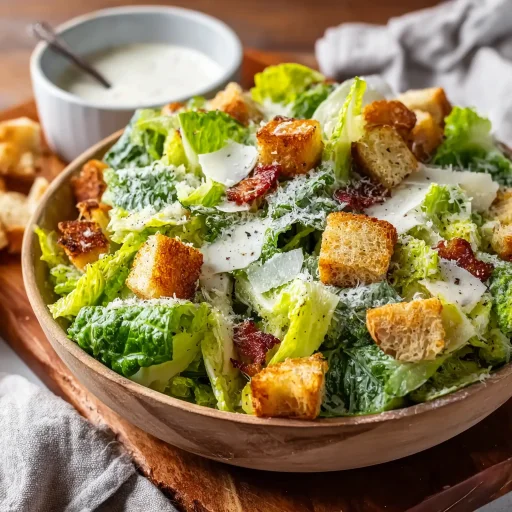 Fresh Homemade Caesar Salad Dressing & Crispy Romaine
