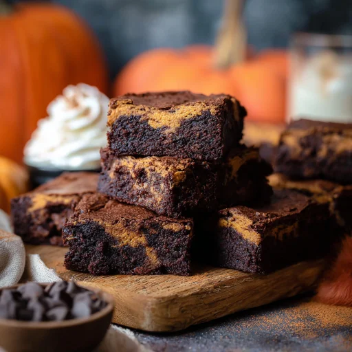 Rich Pumpkin Brownies swirl tender pumpkin through fudgy chocolate. A homey, slightly messy bake for comforting autumn moments.