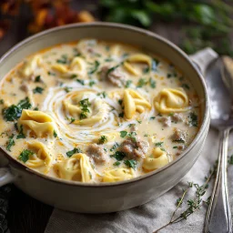 Creamy Turkey Sausage Tortellini Soup: Quick & Hearty Bowl