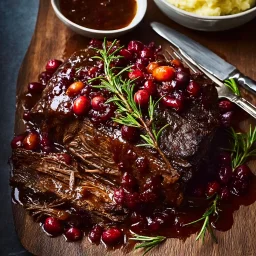 Tender Braised Beef Roast with Tangy Cranberry Glaze