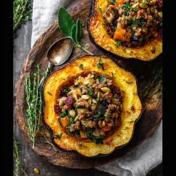 Hearty Sausage Stuffed Acorn Squash Recipe for Fall Nights