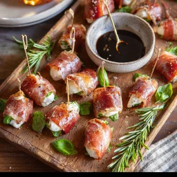 Crispy Prosciutto Wrapped Mozzarella Bites