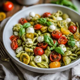 Fresh Pesto Caprese Pasta Salad: Quick Weeknight Meal