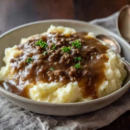 Hearty Hamburger Gravy and Mashed Potatoes